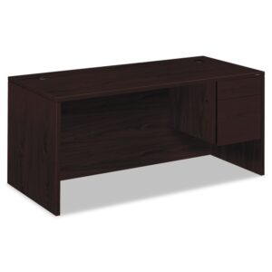 10500 Series “l” Workstation Right Pedestal Desk, 66″ X 30″ X 29.5″, Mahogany