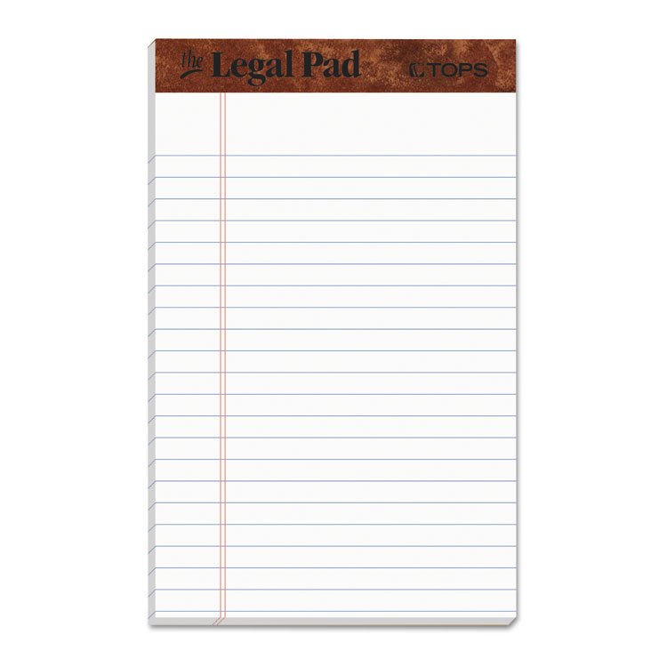 The Legal Pad” Ruled Perforated Pads, Narrow Rule, 50 White 5 X 8 Sheets, Dozen