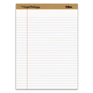 The Legal Pad” Plus Ruled Perforated Pads With 40 Pt. Back, Wide/legal Rule, 50 White 8.5 X 11.75 Sheets, Dozen