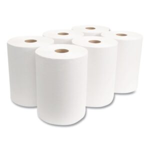 10 Inch TAD Roll Towels, 1-Ply, 10″ x 500 ft, White, 6 Rolls/Carton