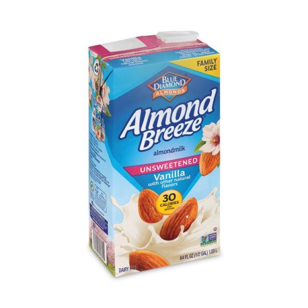 Almond Breeze Almond Milk, Unsweetened Vanilla, 64 Oz Carton, 2/pack, Ships In 1-3 Business Days